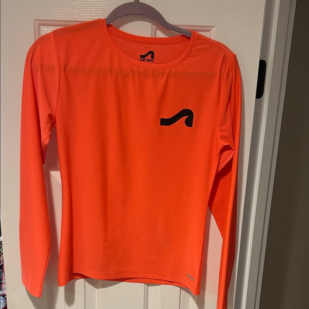 Coral Long Sleeve Athletic Shirt/Rash Guard. UPF 60+